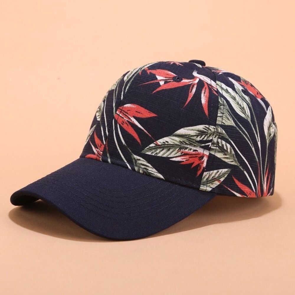 Mens Womens Tropical Floral Baseball Cap 100% Cotton Hawaiian Sun Hat